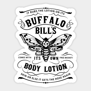 Buffalo Bill'S Body Lotion It Rubs The On Its Comes With It'S Own Free Basket / Halloween Sticker